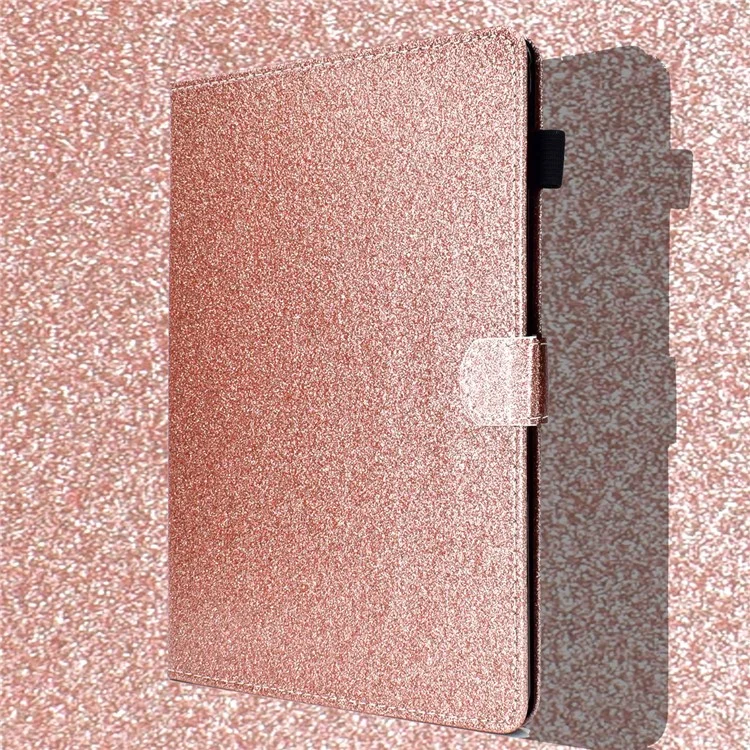 Porte-cartes en Poudre Flash PU en Cuir Stand Shell Pour Ipad 9,7 Pouces (2018) / 9,7 Pouces (2017) / Air 2 / Air - or Rose