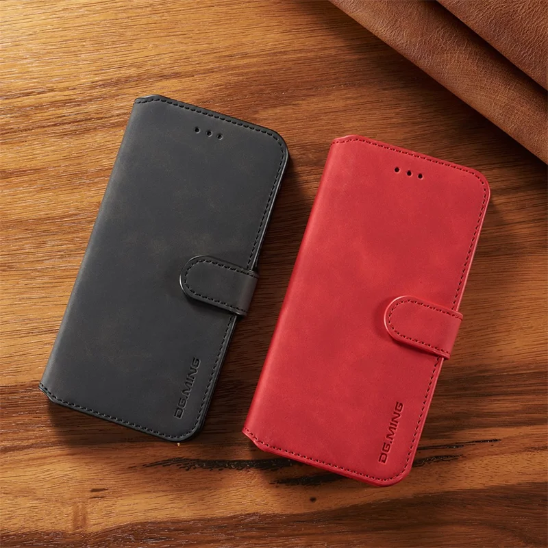 DG.MING Retrostil Läder Väska Ställbar Vikbara Hölje för iPhone 6s/6 4,7 tum - Svart