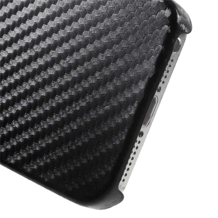 Carbon Fiber Leather Coated PC Hard Cover for iPhone SE 5s 5 - Black
