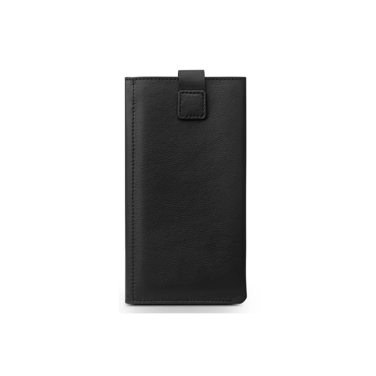 QIALINO Cowhide Leather Pouch Wallet Phone Cover для iPhone XR 6.1 дюйма - Черный