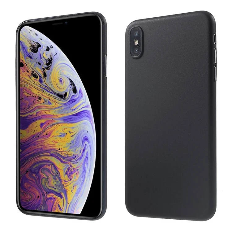 Ultra-thin Matte Plastic Back Phone Case for iPhone XS Max 6.5 inch - Black