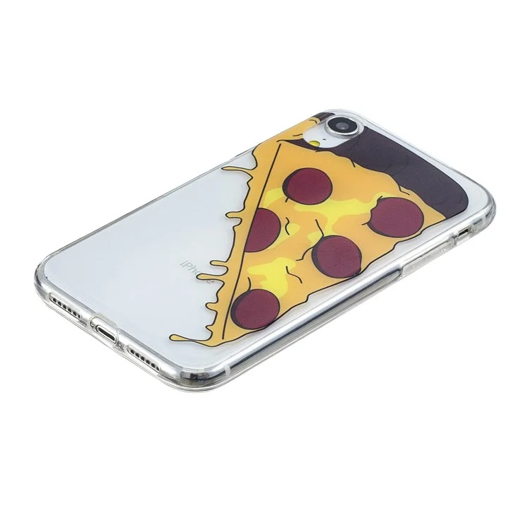For iPhone XR 6.1 inch Pattern Printing IMD Soft TPU Back Case - Pizza