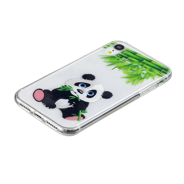 Для Iphone xr 6,1 Дюйма Печать с Шаблоном IMD Soft TPU Back Cover - Панда Ест Бамбук