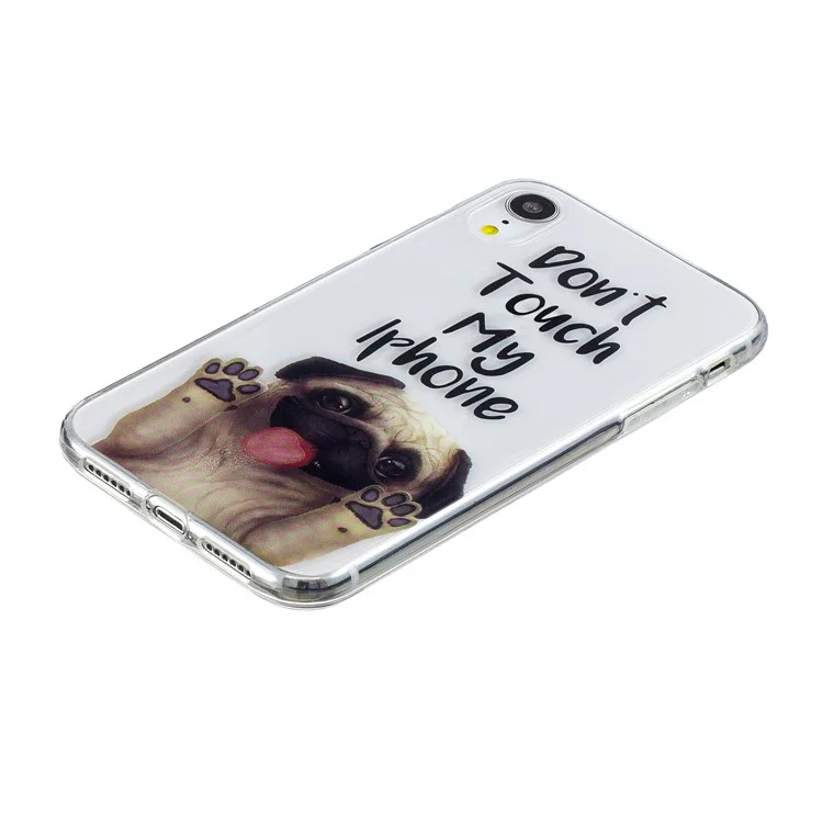 For iPhone XR 6.1 inch Pattern Printing Case IMD Soft TPU Cover - Do Not Touch My iPhone