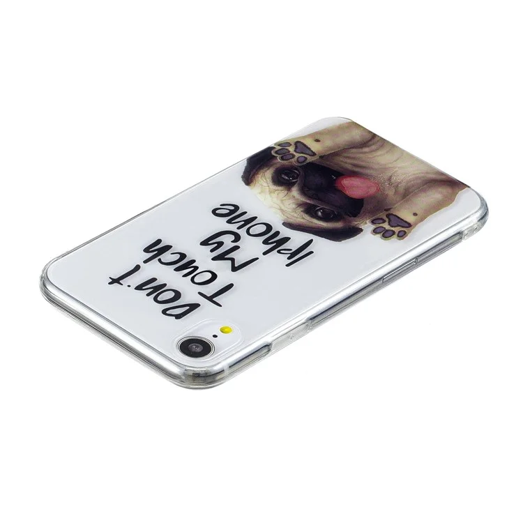 For iPhone XR 6.1 inch Pattern Printing Case IMD Soft TPU Cover - Do Not Touch My iPhone