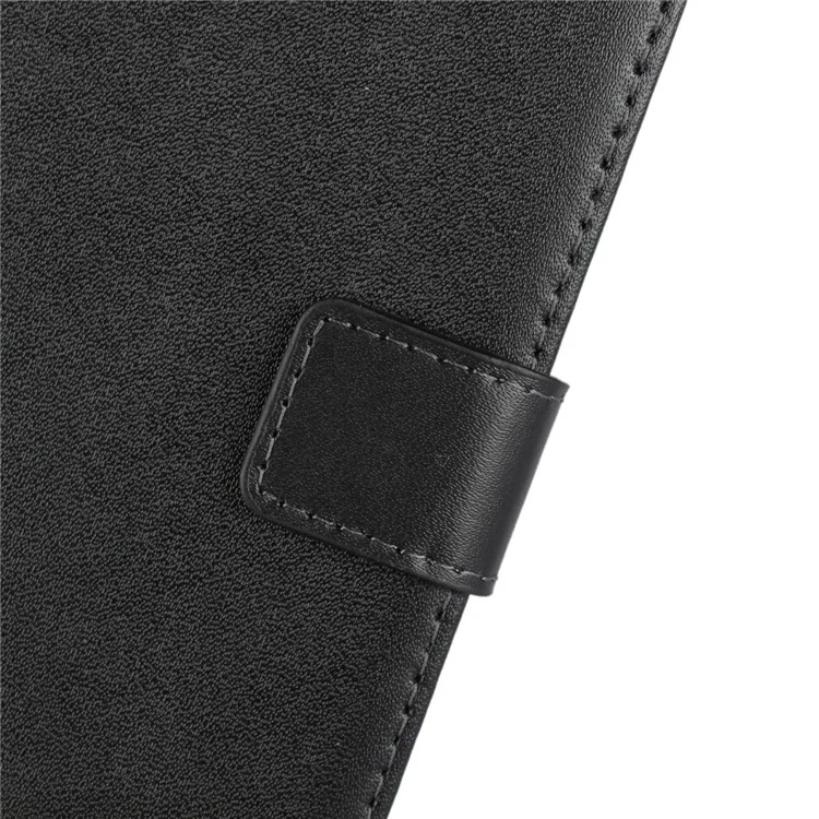 For iPhone XR 6.1 inch Genuine Split Leather Stand Wallet Flip Cover Case - Black