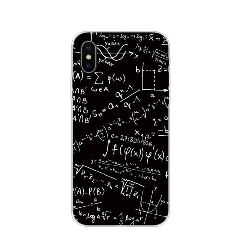 Pattern Printing TPU Cell Phone Shell for iPhone XS / X 5.8 inch - Mathematical Formula