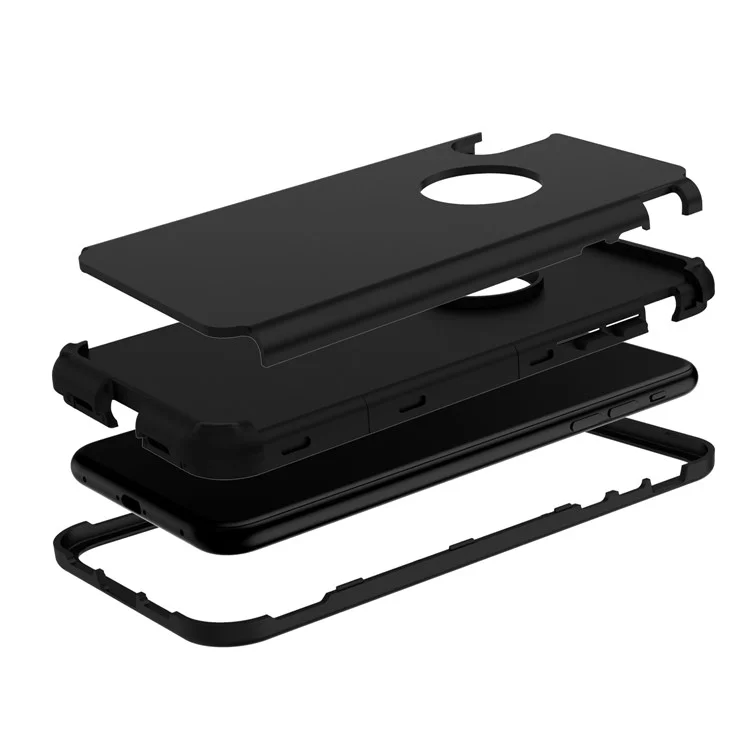 Detachable 3-in-1 Shock Absorption PC TPU Hybrid Case for iPhone XS Max 6.5 inch - Black