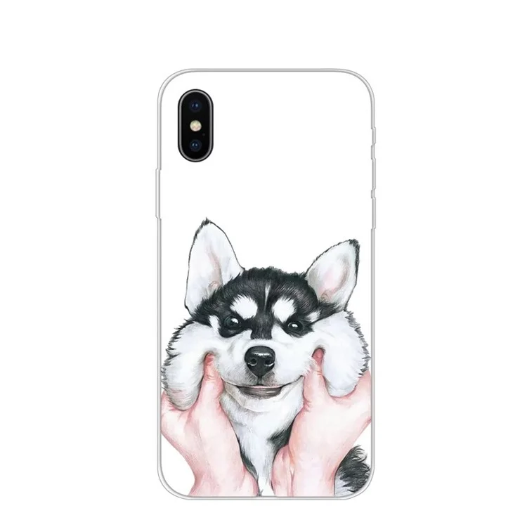 For iPhone XS Max 6.5 inch Pattern Printing Flexible TPU Phone Case - Husky