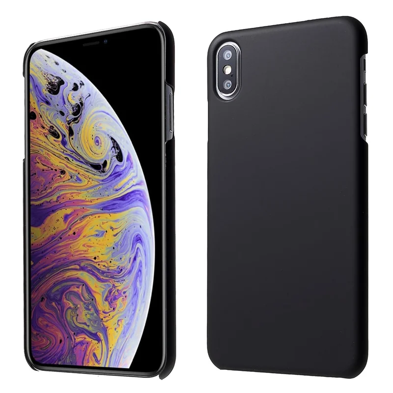 Accesorio de Estuches de Carcasa Dura de Goma Para Iphone XS 5.8 Pulgadas - Negro