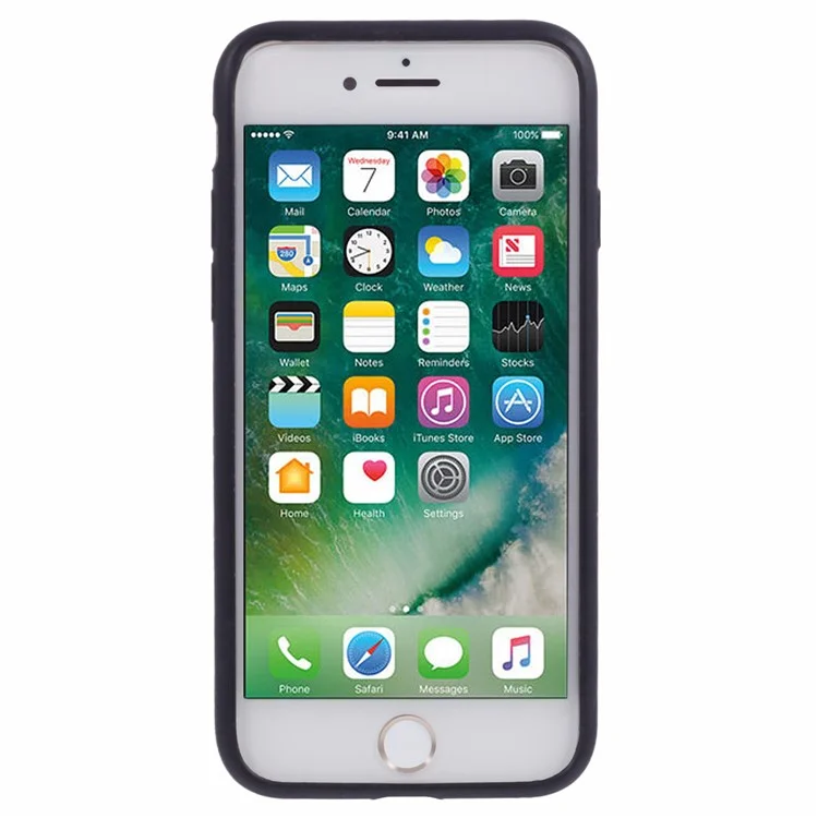 Para iPhone 7/8/SE (2020)/SE (2022) 4.7 polegadas Capa de Silicone Sólido Sedoso - Preto