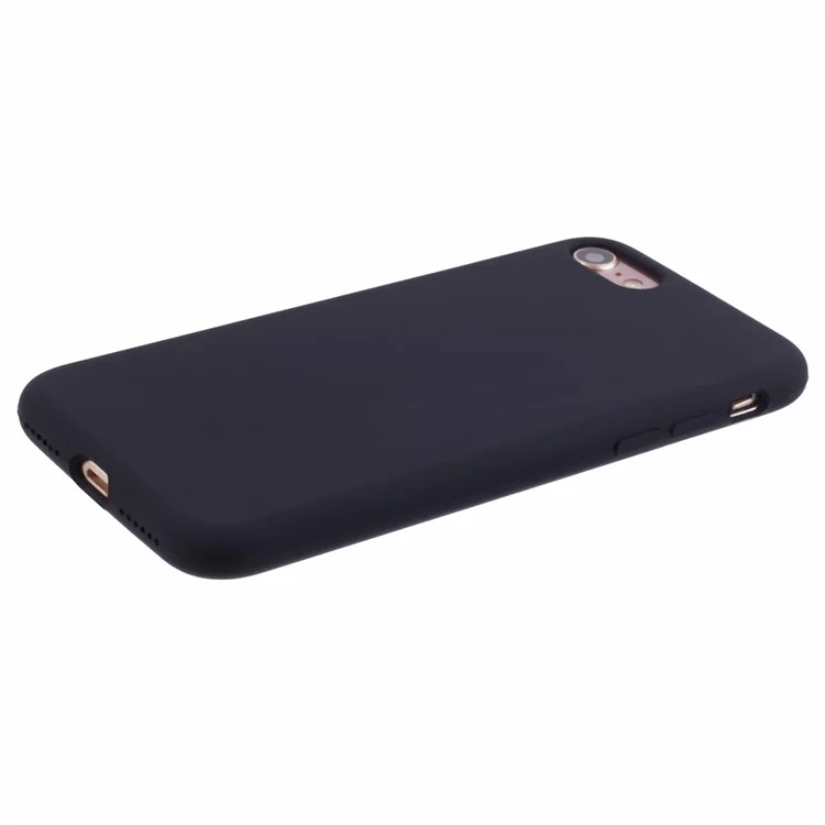 Para iPhone 7/8/SE (2020)/SE (2022) 4.7 polegadas Capa de Silicone Sólido Sedoso - Preto