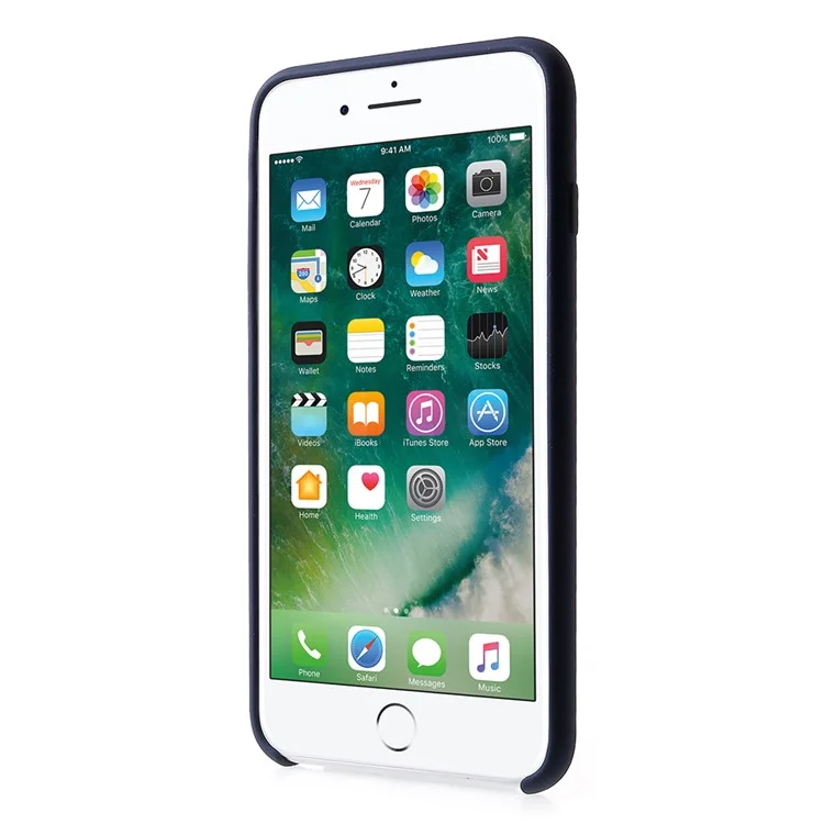 Для iPhone 8 Plus / 7 Plus 5,5 дюйма Твердый силиконовый чехол-накладка - темно-синий