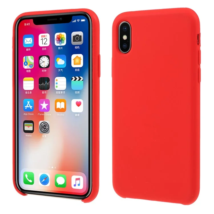 Pour Iphone XS / Case de Protection en Silicone Solide X 5,8 Pouces - Rouge