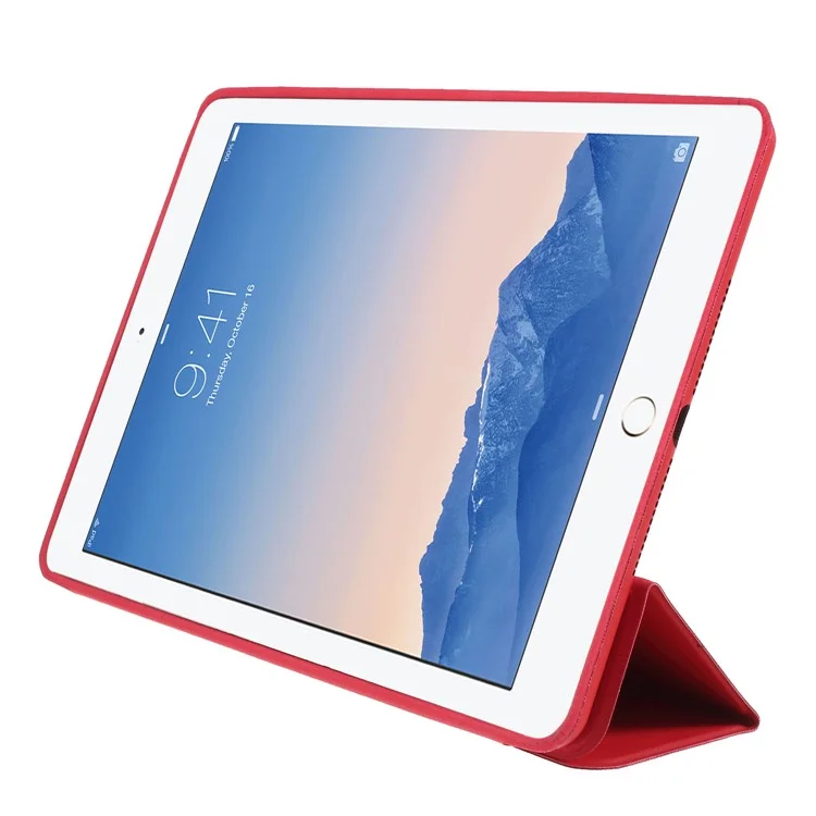 Tri-fold Stand Smart Leather Case for iPad Air 2 - Red