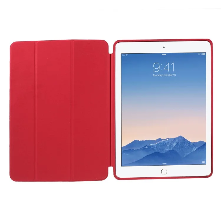 Tri-fold Stand Smart Leather Case for iPad Air 2 - Red