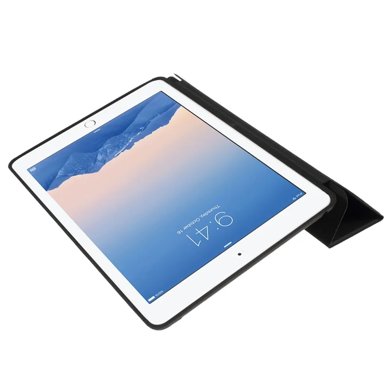 Tre-delt stander Smart Læderdæksel til iPad Air 2 - Sort
