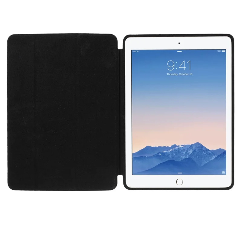 Tre-delt stander Smart Læderdæksel til iPad Air 2 - Sort