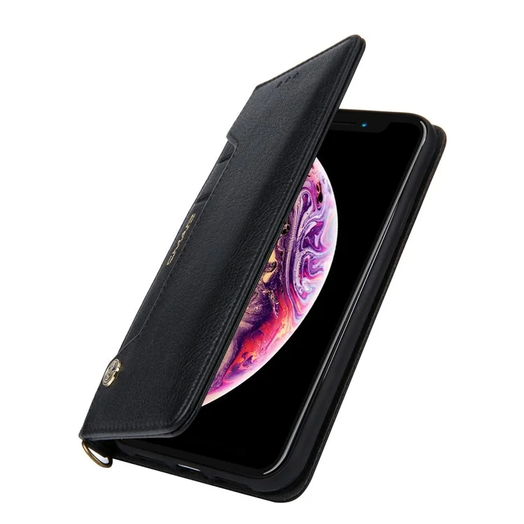 CMAI2 PU Leather Stand Wallet Mobile Casing для iPhone XR 6.1 дюймов - Черный