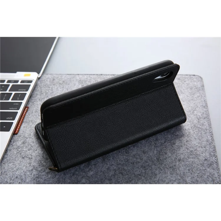 CMAI2 PU Leather Stand Wallet Mobile Casing для iPhone XR 6.1 дюймов - Черный
