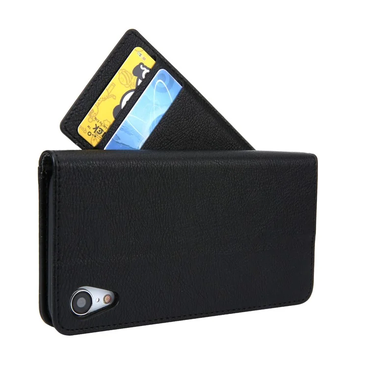 CMAI2 PU Leather Stand Wallet Mobile Casing для iPhone XR 6.1 дюймов - Черный