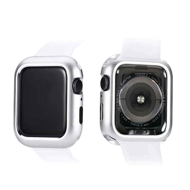 Magnetic Adsorption Metal Frame Protector Cover for Apple Watch Series SE3 / SE2 / SE1 /  6 / 5 / 4 40mm - Silver