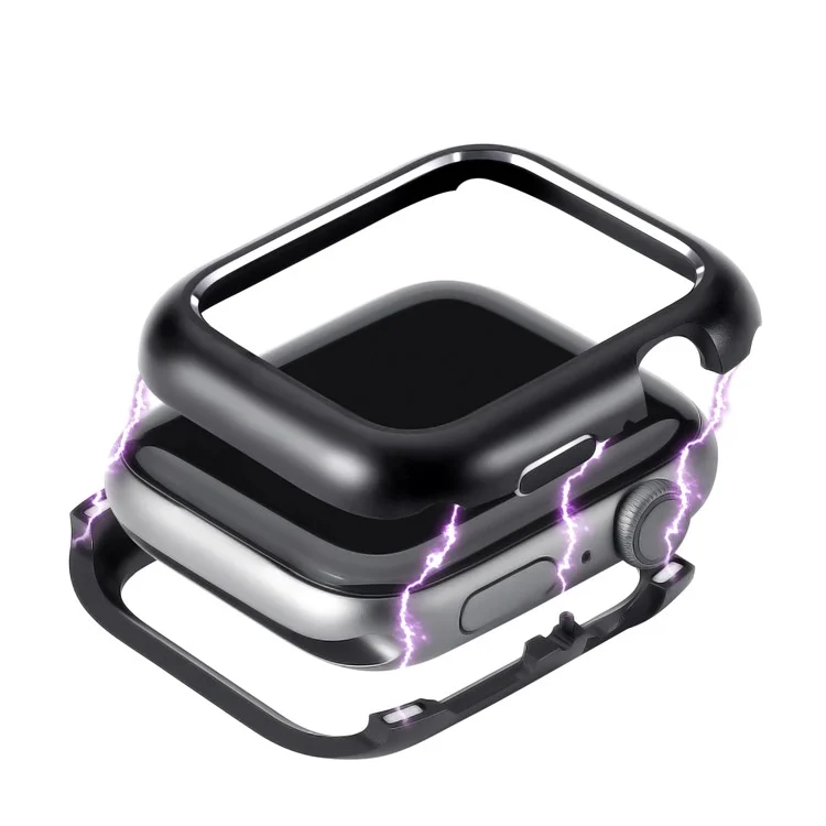 Adsorption Magnétique Cadre Métallique Shell Pour la Série Apple Watch Series 4 44 mm - le Noir