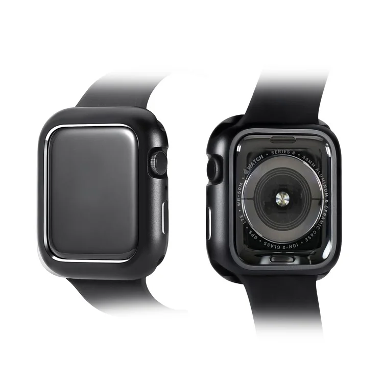 Adsorption Magnétique Cadre Métallique Shell Pour la Série Apple Watch Series 4 44 mm - le Noir