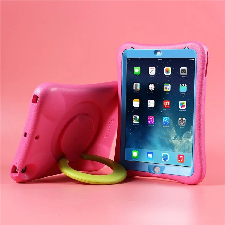 Pepkoo Cool Eva Case à Prova de Choque Com Kickstand Rotativo de 360 ​​graus Para Ipad 9,7 Polegadas (2018) /(2017) - Verde / Azul