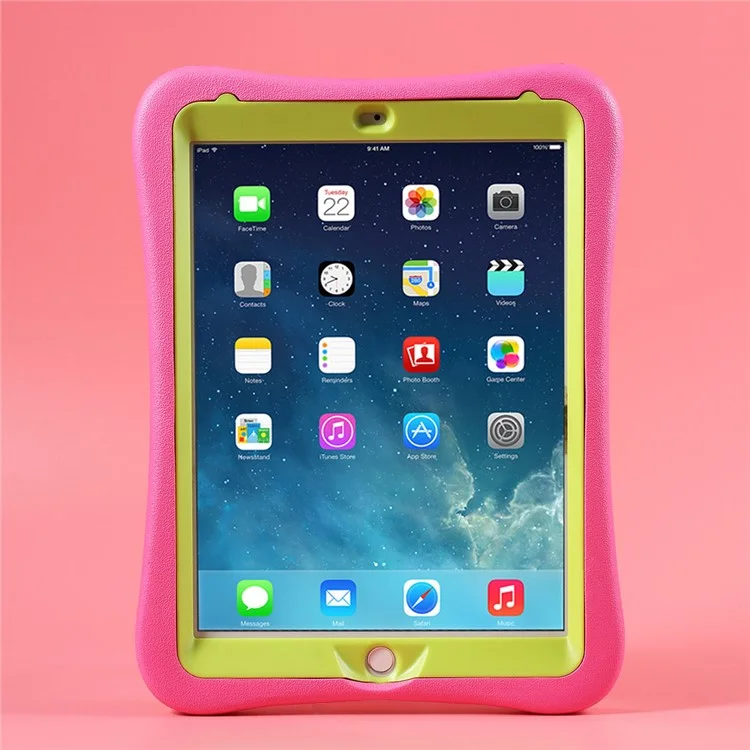 PEPKOO Cool EVA Shockproof Case with 360 Degree Rotary Kickstand for iPad 9.7-inch (2018) / (2017) - Green / Blue