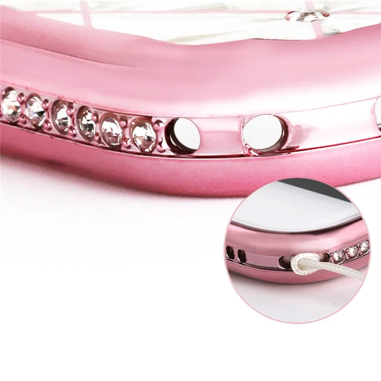SHENGO Rhombus Rhinestone TPU Phone Case for iPhone 6 6s - Pink