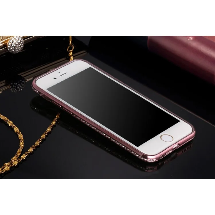SHENGO Rhombus Rhinestone TPU Phone Case for iPhone 6s Plus/6 Plus - Pink