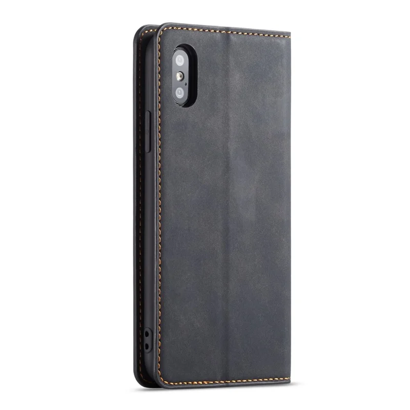 FORWENW Fantasy Series Silky Touch Leather Wallet Cover for iPhone XS Max 6.5 inch - Black