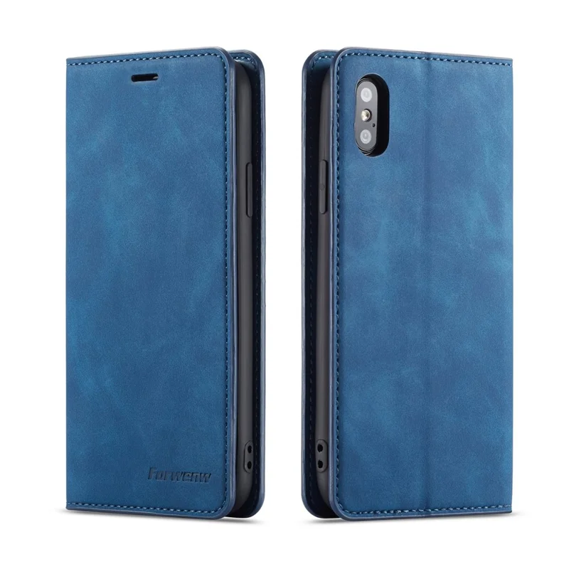 FORWENW Fantasy Series Cell Phone Silky Touch Leather Wallet Case for iPhone XS Max 6.5 inch - Blue