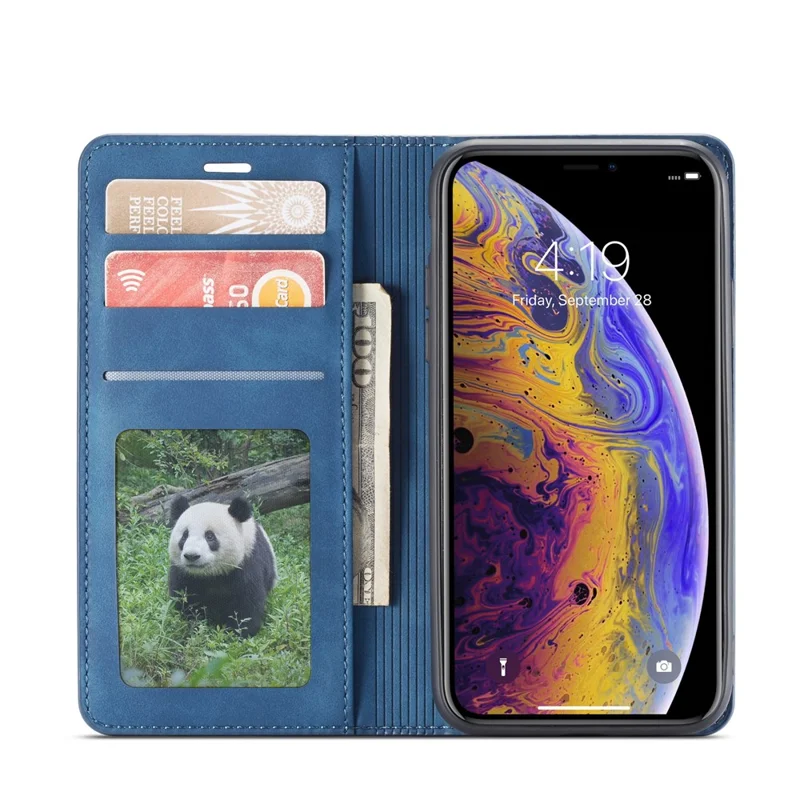 FORWENW Fantasy Series Cell Phone Silky Touch Leather Wallet Case for iPhone XS Max 6.5 inch - Blue