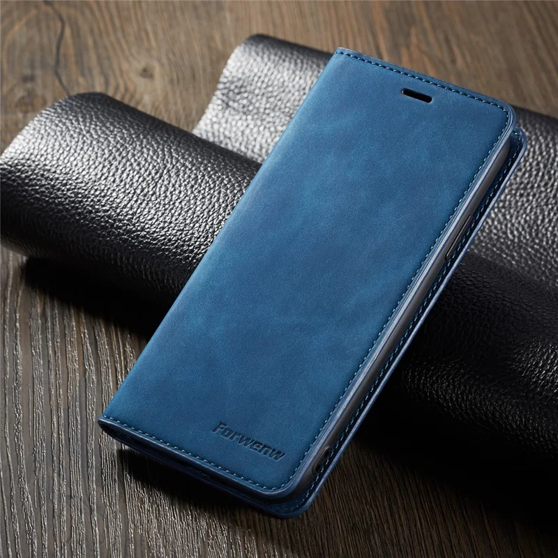 FORWENW Fantasy Series Cell Phone Silky Touch Leather Wallet Case for iPhone XS Max 6.5 inch - Blue