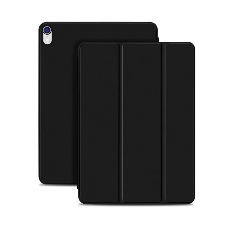 [Magnetic Attraction] Tri-fold Smart Folio Leather Case for iPad Air (2020)/Air (2022)/Pro 11-inch (2018) - Black