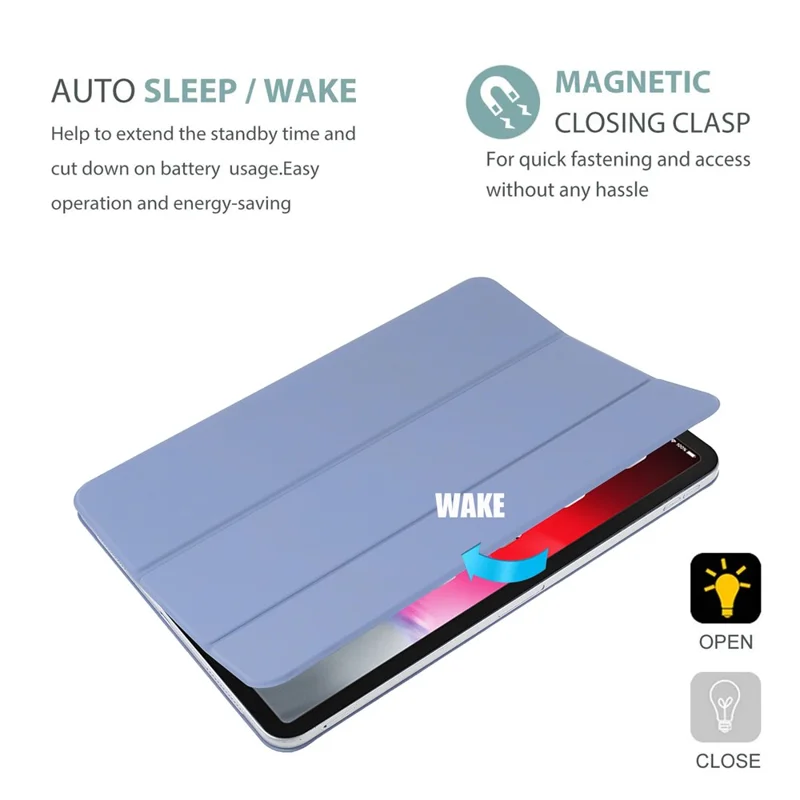 1:1 Scale Tri-fold Magnetic Stand Leather Shell for iPad Pro 11 (2022) / (2021) / (2020) / (2018) - Purple