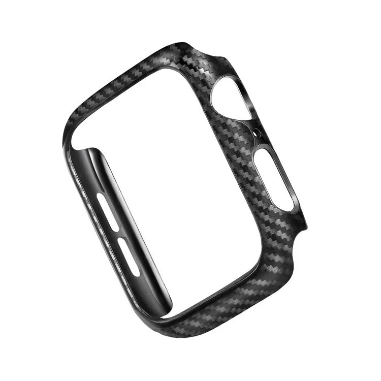 HAT PRINCE for Apple Watch Series 4 / 5 / 6 44mm / SE 44mm / SE (2022) 44mm Carbon Fiber Texture TPU Protective Case + 3D Full Size Curved Hot Bending HD Clear PET Film