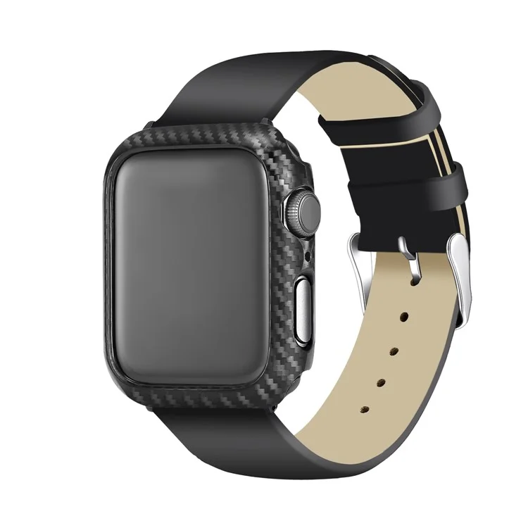 Chapéu Prince Para Apple Watch Series 5 4 44mm Fibra De Carbono Textura TPU Caixa Protetora TPU + 3D Tamanho Completo Curvado Curvo HD Clear Pet Filme