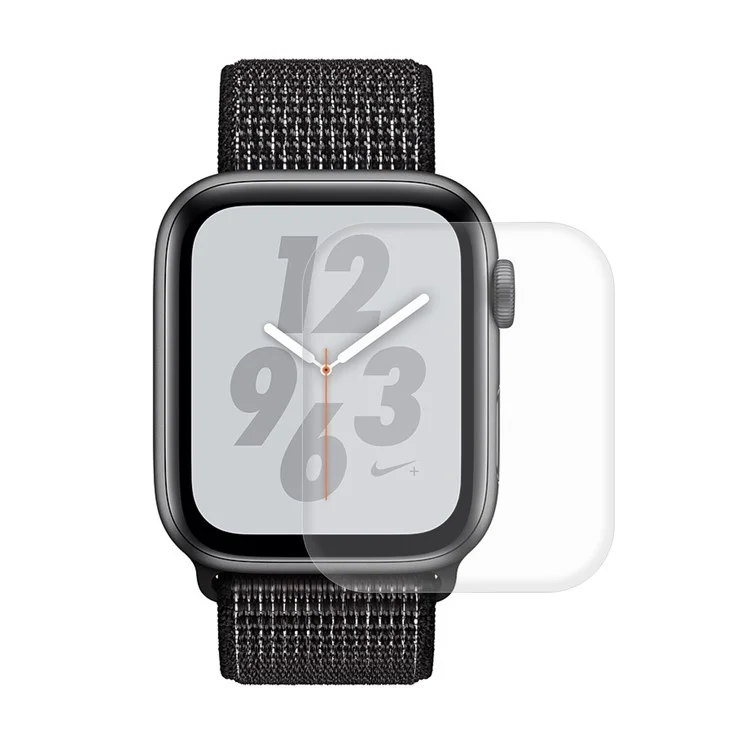 Chapéu Prince Para Apple Watch Series 5 4 44mm Fibra De Carbono Textura TPU Caixa Protetora TPU + 3D Tamanho Completo Curvado Curvo HD Clear Pet Filme