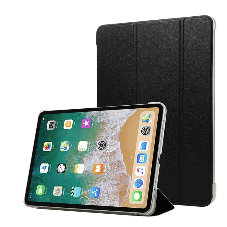 Leather Smart Case with Tri-fold Stand for iPad Pro 11-inch (2018) - Black