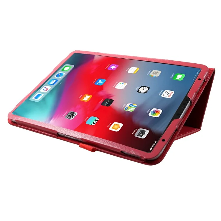 Para Ipad Pro de 11 Polegadas (2018) Case de Couro PU Com Suporte - Vermelho