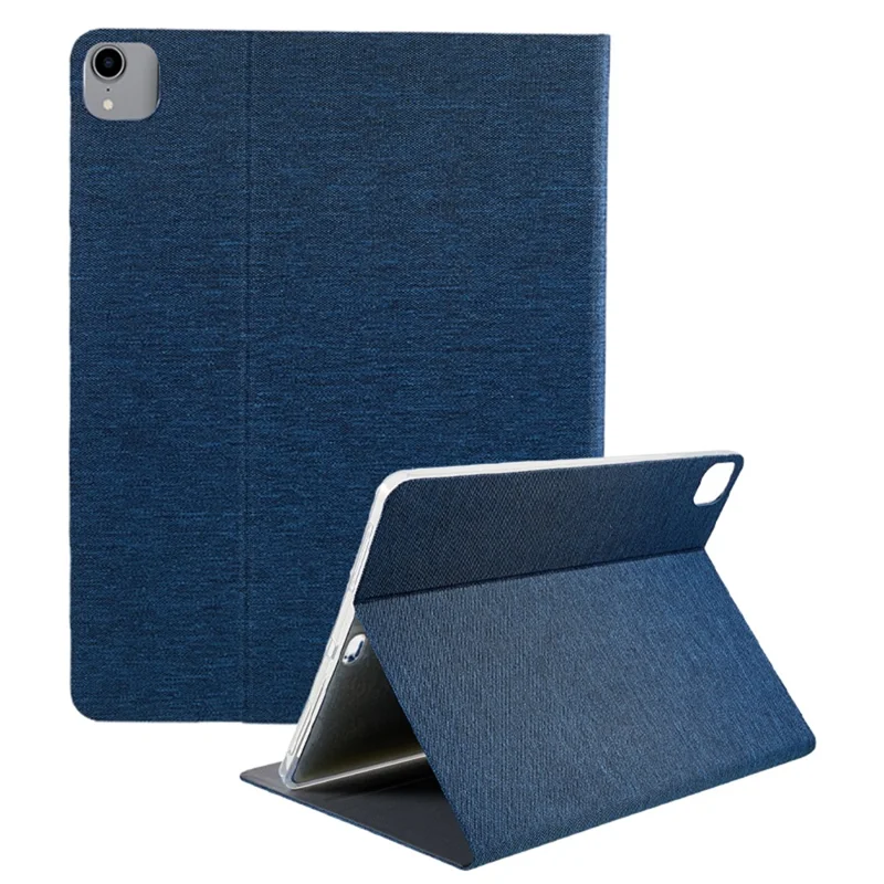 JFPTC Cloth Texture Smart Stand Leather Protection Tablet Shell for iPad Pro 12.9 (2018) -  Blue