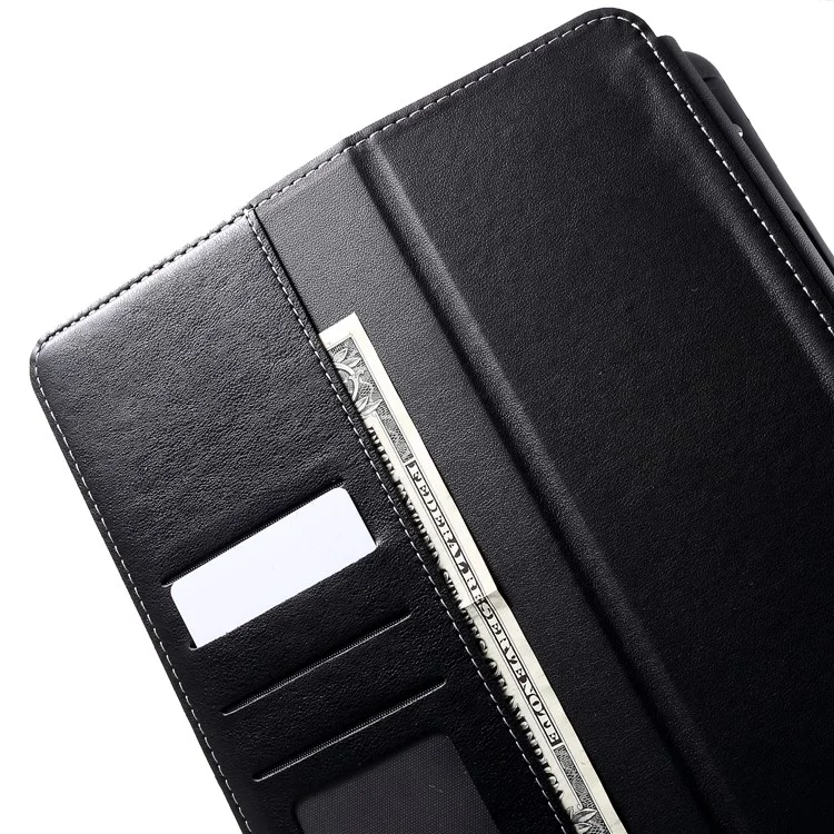 Leather Wallet Stand Case with Pen Slot for iPad Pro 10.5 (2017) / iPad Air 10.5 (2019) - Black