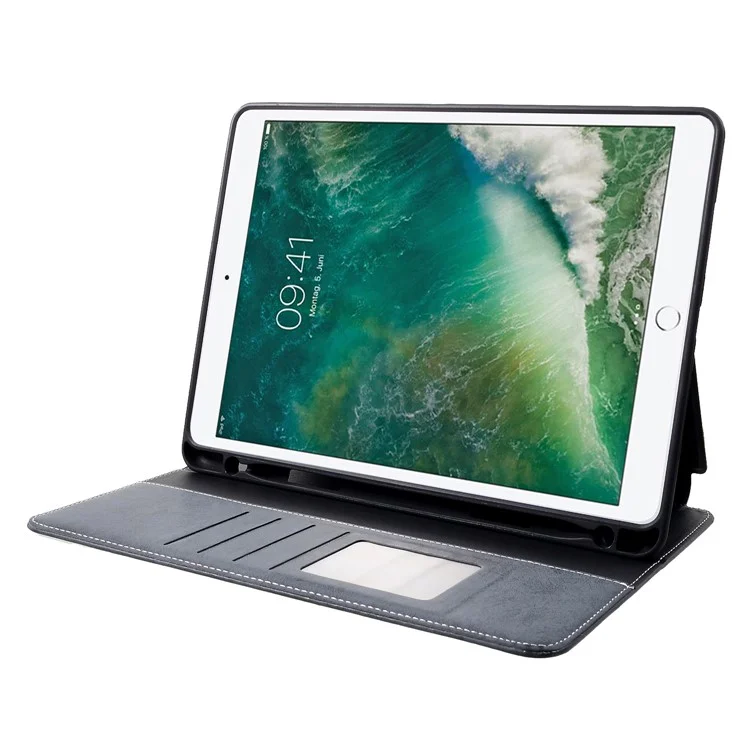 Custodia Per Gusci Per Portafoglio in Pelle Con Slot a Penna Per Ipad Pro 10.5 (2017) / Ipad Air 10.5 (2019) - Blu Scuro