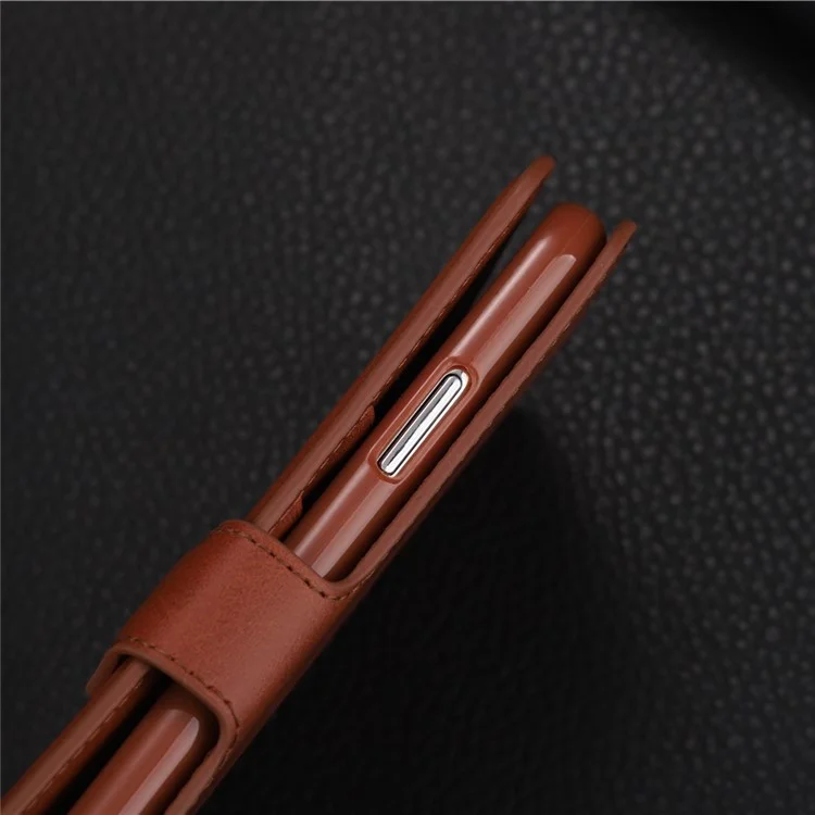 AZNS Wallet Ledertasche mit Ständer für iPhone XS 5,8 Zoll - Braun