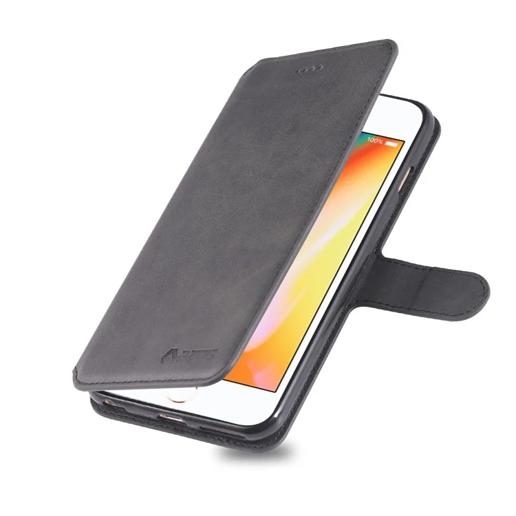 case de cuero azns [soporte de billetera] para iphone 6s / 6 4.7 pulgadas - negro