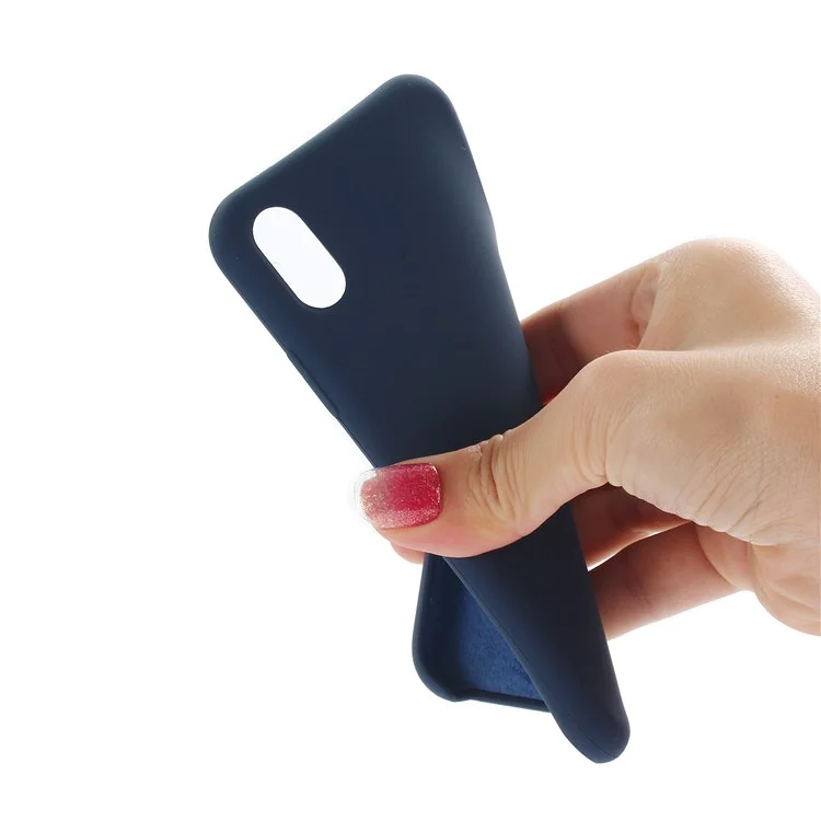 Case Móvil de Silicona Líquida Envuelta en Borde Para Iphone XR 6.1 Pulgadas - Azul