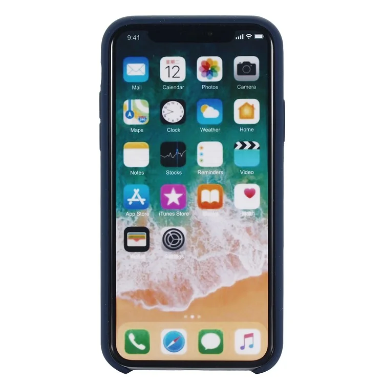 Étui Mobile en Silicone Liquide Enveloppé de Bord Pour Iphone XR 6,1 Pouces - Bleu